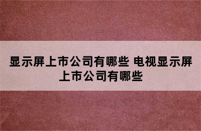 显示屏上市公司有哪些 电视显示屏上市公司有哪些